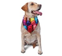Dog Bandanas, Colorful crayons Full Print Pet Scarf, Adjustable Breathable Bandana for Small Medium Large Dogs, Independence Day Costume Accessory