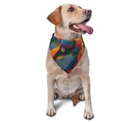 Dog Bandanas, Colorful feathers Full Print Pet Scarf, Adjustable Breathable Bandana for Small Medium Large Dogs, Independence Day Costume Accessory