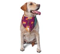 Dog Bandanas, Colorful Fox City Full Print Pet Scarf, Adjustable Breathable Bandana for Small Medium Large Dogs, Independence Day Costume Accessory