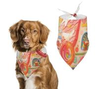 Dog Bandanas Colorful House With Candy Dog Scarf Bib Kerchief For Pets Large: 70 * 30 CM