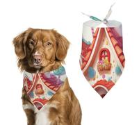 Dog Bandanas Colorful House With Candy Dog Scarf Bib Kerchief For Pets Large: 70 * 30 CM