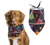 Dog Bandanas Colorful Math Science Geometric Dog Scarf Bib Kerchief For Pets Large: 70 * 30 CM