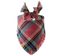 Dog Bandanas, Cotton Plaid Dog Scarfs Washable Triangle Pet Bibs Kerchief for Small Dogs Medium Large Dogs,Pink green
