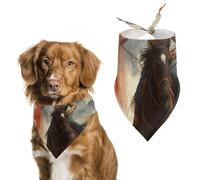 Dog Bandanas Cowboy Riding Horse American Flag Dog Scarf Bib Kerchief For Pets Large: 70 * 30 CM