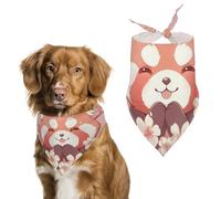 Dog Bandanas Cute Red Panda Cherry Blossom Dog Scarf Bib Kerchief For Pets Large: 70 * 30 CM