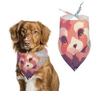 Dog Bandanas Cute Red Panda Cherry Blossom Dog Scarf Bib Kerchief For Pets Large: 70 * 30 CM