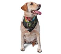 Dog Bandanas, Decorative roses Full Print Pet Scarf, Adjustable Breathable Bandana for Small Medium Large Dogs, Independence Day Costume Accessory