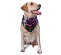 Dog Bandanas, Deep purple roses Full Print Pet Scarf, Adjustable Breathable Bandana for Small Medium Large Dogs, Independence Day Costume Accessory