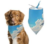 Dog Bandanas Dolphins Jumping Blue Sky Dog Scarf Bib Kerchief For Pets Large: 70 * 30 CM