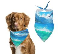 Dog Bandanas Dolphins Jumping Blue Sky Dog Scarf Bib Kerchief For Pets Large: 70 * 30 CM