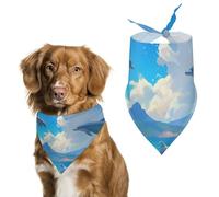 Dog Bandanas Dolphins Jumping Blue Sky Dog Scarf Bib Kerchief For Pets Large: 70 * 30 CM