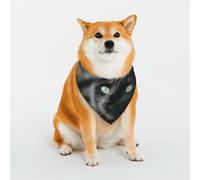 Dog Bandanas Double-Sided Printed Pet Scarves for Boys and Girls Perfect for Spring, Easter and Birthdays Lonely Black Cat