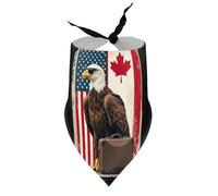 Dog Bandanas Eagle with Suitcase Moving to Canada Puppy Pet V-Neck Bibs Scarf Triangle Adjustable Kerchief Accessories for Small Medium Large Puppy Cat