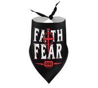 Dog Bandanas Faith Over Fear Cross Religious Christian 1 Puppy Pet V-Neck Bibs Scarf Triangle Adjustable Kerchief Accessories for Small Medium Large Puppy Cat