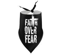 Dog Bandanas Faith Over Fear Inspirational Cross Puppy Pet V-Neck Bibs Scarf Triangle Adjustable Kerchief Accessories for Small Medium Large Puppy Cat