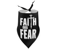 Dog Bandanas Faith Over Fear Inspirational Puppy Pet V-Neck Bibs Scarf Triangle Adjustable Kerchief Accessories for Small Medium Large Puppy Cat
