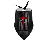 Dog Bandanas Faith Over Fear Red Cross America Flag (2) Puppy Pet V-Neck Bibs Scarf Triangle Adjustable Kerchief Accessories for Small Medium Large Puppy Cat