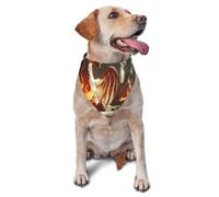 Dog Bandanas, Fantasy Art Fire Dragon Full Print Pet Scarf, Adjustable Breathable Bandana for Small Medium Large Dogs, Independence Day Costume Accessory