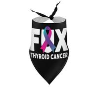 Dog Bandanas Fight Thyroid Cancer Awareness Puppy Pet V-Neck Bibs Scarf Triangle Adjustable Kerchief Accessories for Small Medium Large Puppy Cat