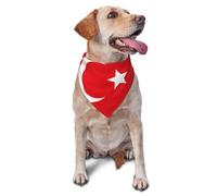 Dog Bandanas, Flag of Turkey Full Print Pet Scarf, Adjustable Breathable Bandana for Small Medium Large Dogs, Independence Day Costume Accessory