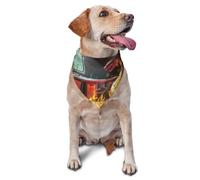 Dog Bandanas, Flame Dragon Full Print Pet Scarf, Adjustable Breathable Bandana for Small Medium Large Dogs, Independence Day Costume Accessory
