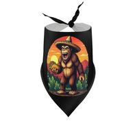 Dog Bandanas Giant Ape in Sombrero Holding A Taco at Sunset Puppy Pet V-Neck Bibs Scarf Triangle Adjustable Kerchief Accessories for Small Medium Large Puppy Cat
