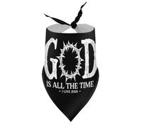 Dog Bandanas God is All The Time I Love Jesus Religious Puppy Pet V-Neck Bibs Scarf Triangle Adjustable Kerchief Accessories for Small Medium Large Puppy Cat