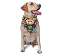 Dog Bandanas, Gorgeous flowers Full Print Pet Scarf, Adjustable Breathable Bandana for Small Medium Large Dogs, Independence Day Costume Accessory