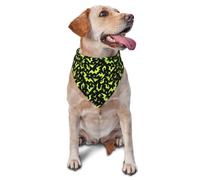 Dog Bandanas, Green Bats Halloween Black Cool Triangle Bibs Dog Scarfs Dog Handkerchief, Cute Dog Accessories Dog Bandanas