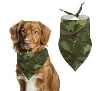 Dog Bandanas Green Camo Woodland Camouflage Dog Scarf Bib Kerchief For Pets Large: 70 * 30 CM