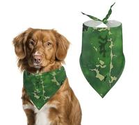 Dog Bandanas Green Camo Woodland Camouflage Dog Scarf Bib Kerchief For Pets Large: 70 * 30 CM