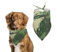 Dog Bandanas Green Camo Woodland Camouflage Dog Scarf Bib Kerchief For Pets Large: 70 * 30 CM