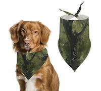 Dog Bandanas Green Camo Woodland Camouflage Dog Scarf Bib Kerchief For Pets Large: 70 * 30 CM