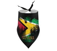 Dog Bandanas Guyana Flag America Eagle Puppy Pet V-Neck Bibs Scarf Triangle Adjustable Kerchief Accessories for Small Medium Large Puppy Cat