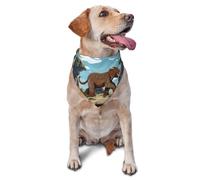 Dog Bandanas, Hand drawn texture elephant Full Print Pet Scarf, Adjustable Breathable Bandana for Small Medium Large Dogs, Independence Day Costume Accessory