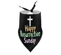 Dog Bandanas Happy Resurrection Sunday Cross Jesus 1 Puppy Pet V-Neck Bibs Scarf Triangle Adjustable Kerchief Accessories for Small Medium Large Puppy Cat