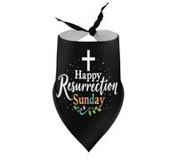 Dog Bandanas Happy Resurrection Sunday Cross Jesus Puppy Pet V-Neck Bibs Scarf Triangle Adjustable Kerchief Accessories for Small Medium Large Puppy Cat