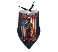 Dog Bandanas He isJust A Soldier He is My Brother (2) Puppy Pet V-Neck Bibs Scarf Triangle Adjustable Kerchief Accessories for Small Medium Large Puppy Cat