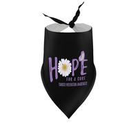Dog Bandanas Hope for A Cure CancerAwareness Flower Puppy Pet V-Neck Bibs Scarf Triangle Adjustable Kerchief Accessories for Small Medium Large Puppy Cat