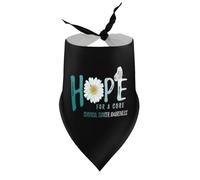 Dog Bandanas Hope for A Cure Cervical Cancer Awareness Flower Puppy Pet V-Neck Bibs Scarf Triangle Adjustable Kerchief Accessories for Small Medium Large Puppy Cat