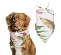 Dog Bandanas Hummingbird And Pink Hibiscus Flowers Dog Scarf Bib Kerchief For Pets Large: 70 * 30 CM
