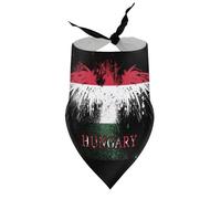 Dog Bandanas Hungary Hungarian Flag America Eagle Puppy Pet V-Neck Bibs Scarf Triangle Adjustable Kerchief Accessories for Small Medium Large Puppy Cat