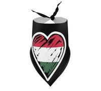 Dog Bandanas Hungary Hungarian Flag Heart Puppy Pet V-Neck Bibs Scarf Triangle Adjustable Kerchief Accessories for Small Medium Large Puppy Cat