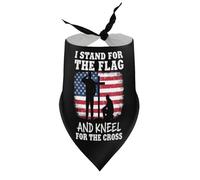 Dog Bandanas I Stand for The Flag and Kneel for The Cross Puppy Pet V-Neck Bibs Scarf Triangle Adjustable Kerchief Accessories for Small Medium Large Puppy Cat