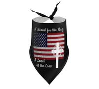 Dog Bandanas I Stand for The Flag I Kneel for The Cross 7 (2) Puppy Pet V-Neck Bibs Scarf Triangle Adjustable Kerchief Accessories for Small Medium Large Puppy Cat