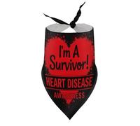 Dog Bandanas I'm A Survivor! HeartAwareness Puppy Pet V-Neck Bibs Scarf Triangle Adjustable Kerchief Accessories for Small Medium Large Puppy Cat