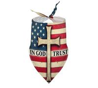 Dog Bandanas in God We Trust Cross on America Flag Puppy Pet V-Neck Bibs Scarf Triangle Adjustable Kerchief Accessories for Small Medium Large Puppy Cat