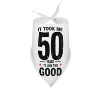 Dog Bandanas It Took Me 50 Years to Look This Good Puppy Pet V-Neck Bibs Scarf Triangle Adjustable Kerchief Accessories for Small Medium Large Puppy Cat