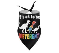 Dog Bandanas It's Ok to Be Different Dinosaur Autism Awareness Puppy Pet V-Neck Bibs Scarf Triangle Adjustable Kerchief Accessories for Small Medium Large Puppy Cat