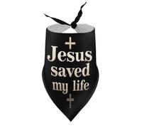 Dog Bandanas Jesus Saved My Life Inspirational Cross Puppy Pet V-Neck Bibs Scarf Triangle Adjustable Kerchief Accessories for Small Medium Large Puppy Cat